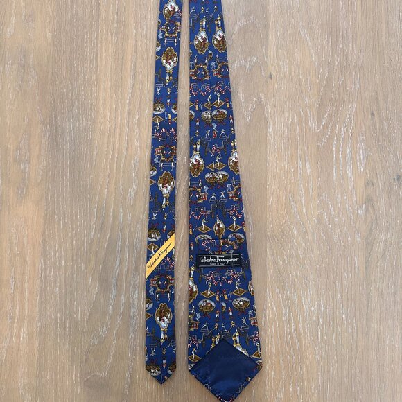 Salvatore Ferragamo Blue 100% Silk Ties for Men for sale | eBay Classic Salvatore Ferragamo Blue Tie 100% Silk
